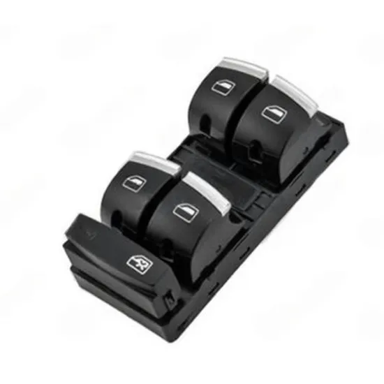 Butoane usa AUDI A3 8P1 2003->2012 Panou butoane usa fata pentru 4 usi (10pin) (cromat/negru) STANGA Perioada 2008 2009 2010 2011 2012
