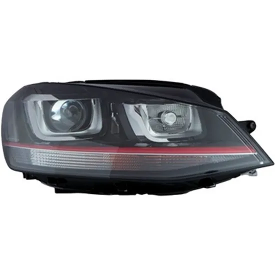 Far dreapta VW GOLF 7 2012->2020 perioada 2013 2014 2015 2016 2017 2018 2019 2020 , fara motor reglaj, fara unitate de control Xenon, cu xenon, fumuriu, semnal alb, cu daylight, cu bec D3S/H7, pentru GTI