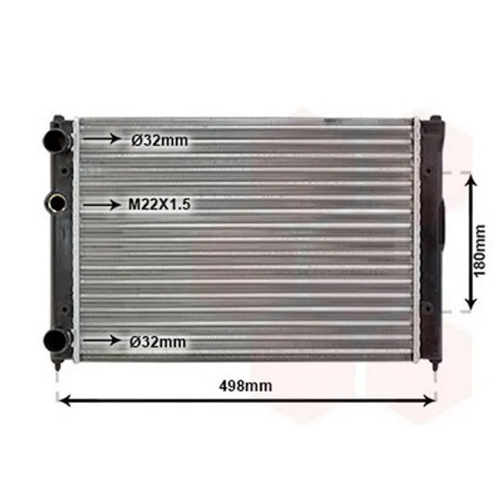 Radiator Motor VW POLO 6N2 1999->2001 Radiator apa pentru 1 0 - 1 3 - 1 4L benzina - 1 7 - 1 9SDi fara aer conditionat 43x32 Perioada 1995 1996 1997 1998 1999 2000 2001 2002