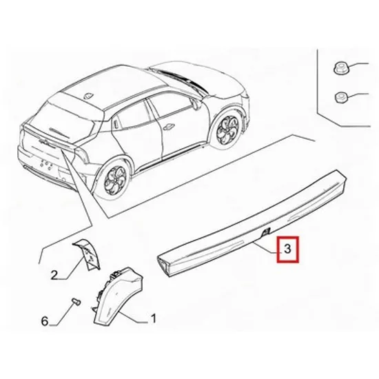 Stop Spate ALFA ROMEO JUNIOR 2024-> Lampa stop spate central (O) Perioada 2024 2025