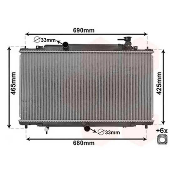 Radiator Motor MAZDA 6 GJ 2012-> Radiator apa pentru 2,0i 16V - 2,5i 16V benzina (37,6x72,8) Perioada 2013 2014 2015 2016 2017 2018