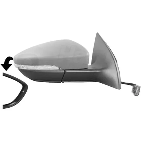 Oglinda exterioara dreapta VW PASSAT CC 2008->2012 perioada 2010 2011 2012 , cu semnal, numar pini 6, prevopsit grund, cu incalzire