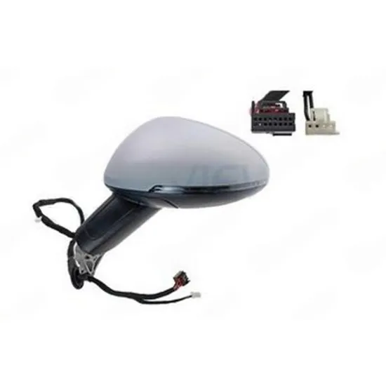 Oglinda PORSCHE MACAN 2014-> Oglinda exterioara (complet) electrica cu incalzire pentru vopsit cu rabatare electrica si memorie (cu semnal si senzor banda) si Heliomata STANGA Perioada 2014 2015 2016 2017 2018 2019