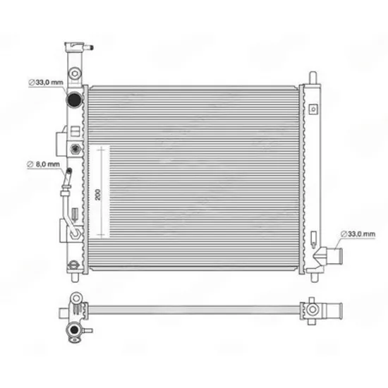 Radiator Motor HYUNDAI i10 2019-> Radiator apa motor 1.0-1.2 benzina manuala/automatic (410x410) Perioada 2019 2020 2021 2022 2023