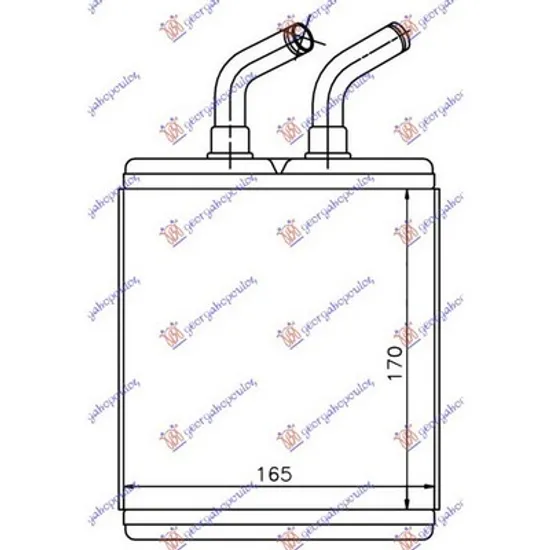 Radiator Incalzire KIA RIO 4 2000->2005 Calorifer (BR) (170x165x26) Perioada 2000 2001 2002 2003 2004 2005
