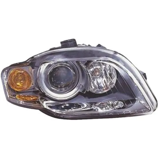 Far dreapta AUDI A4 8EC; B7 2004->2008 perioada 2004 2005 2006 2007 2008 pana la an de fabricatie 09/2006, cu motor reglaj, fara unitate de control Xenon, semnal galben, cu reglaj distanta iluminare automat, cu far de ceata, adaptiv, cu bec D1S/H7