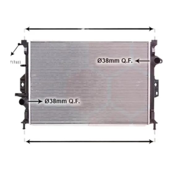 Radiator apa FORD S-MAX 2006->2014 1.8 TDCi 92KW 125CP , pentru motor QYWA perioada 2006 2007,2008,2009,2010,2011,2012,2013 2014