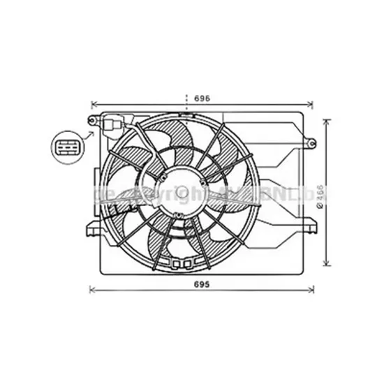 Ventilator Motor HYUNDAI i40 2012-> Electroventilator 1,6-2,0 i16V, Perioada 2011 2012 2013 2014 2015 2016