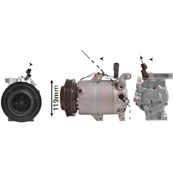 Compresor aer conditionat KIA SOUL 1 2009->2014 pentru 1.6 CRDi 115, perioada 2009 2010 2011 2012 2013 2014