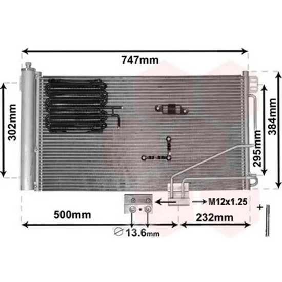 Radiator Aer Conditionat MERCEDES C-CLASS W203 2000->2007 Radiator aer conditionat 2,0 - 2,2 - 2,7 - 3,0 - 3,2 CDi (64x37 Perioada 2000 2001 2002 2003 2004 2005 2006 2007
