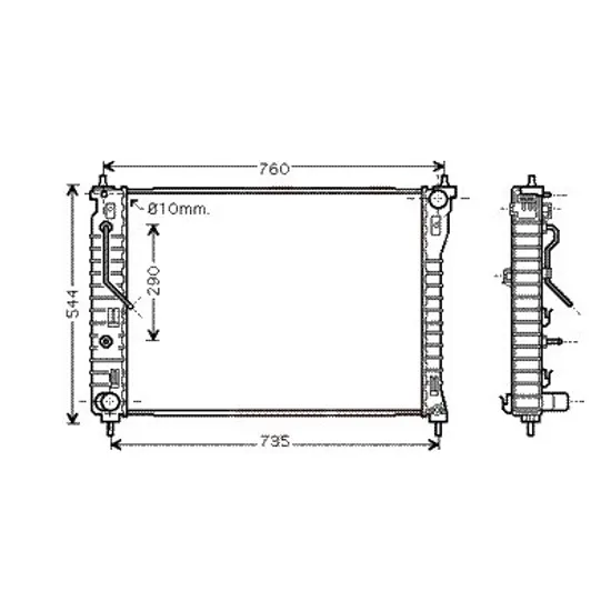 Radiator apa CHEVROLET CAPTIVA C100 2006-> pentru 2.4 LPG 4WD, perioada 2007 2008 2009 2010 2011