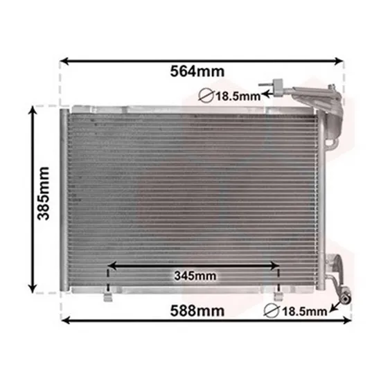 Radiator Aer Conditionat FORD TRANSIT COURIER 2014-> Radiator aer conditionat 1.0 12v TURBO EcoBoost (540x350x16) 18/18mm Perioada 2014 2015 2016 2017 2018