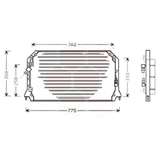 Radiator aer conditionat SUBARU FORESTER SH 2008->2013 pentru 2.0 AWD, 2.0 XT AWD, perioada 2012 2013 2014 2015 2016 2017