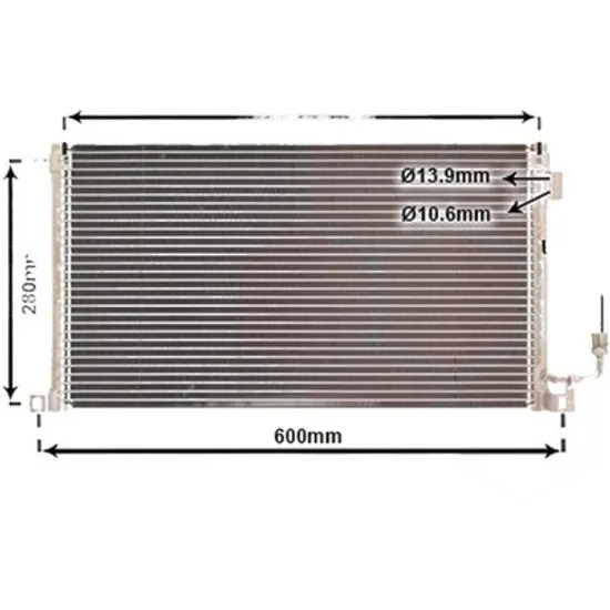 Radiator aer conditionat SKODA ROOMSTER 2006->2015 1.4 TDI 51KW 70CP , pentru motor BNM perioada 2006 2007,2008,2009 2010