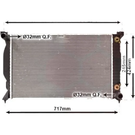 Radiator apa AUDI A4 8E2; B6 2000->2005 2.4 125KW 170CP , pentru motor BDV perioada 2001 2002,2003 2004