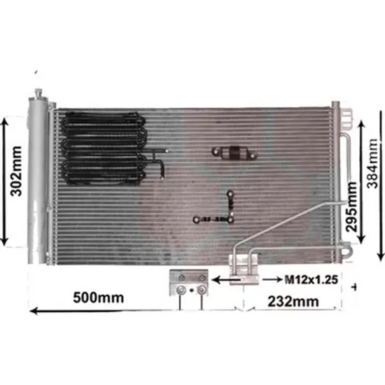 Radiator aer conditionat RENAULT CAPTUR 1 2013->2020, CLIO 4 2012-> pentru 0.9 TCe 90, perioada 2012 2013 2014 2015 2016 2017 2018