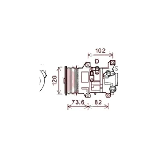 Compresor aer conditionat TOYOTA RAV 4 III 2005->2014 2.2 D 110KW 150CP , pentru motor 2AD-FHV, 2AD-FTV perioada 2008 2009 2010 2011 2012 2013