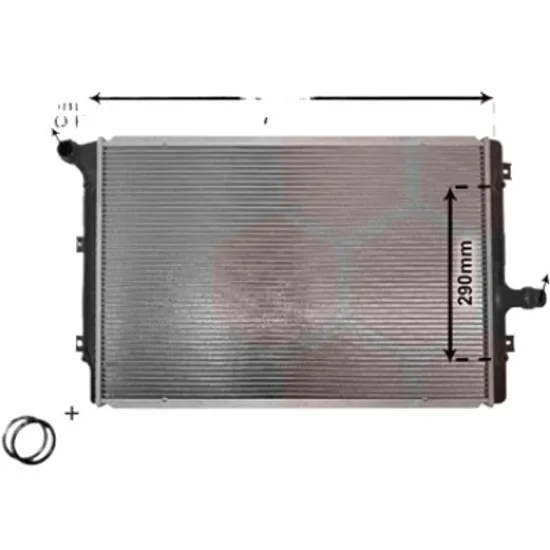 Radiator apa VW CADDY 4 2015->2020 2.0 TDI 75KW 102CP , pentru motor CUUD, DFSD perioada 2015 2016,2017,2018,2019 2020