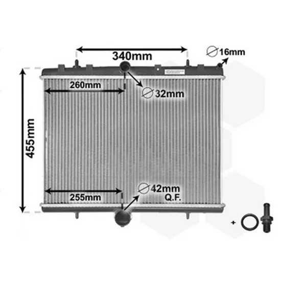 Radiator Motor PEUGEOT 807 2002->2010 Radiator apa 1 6-2 0 HDi 56x38 2006-> Perioada 2002 2003 2004 2005 2006 2007 2008