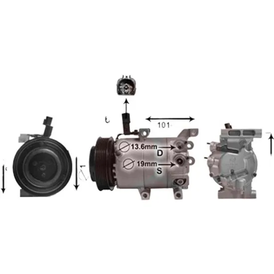 Compresor aer conditionat KIA SOUL 1 2009->2014 pentru 1.6 LPG, perioada 2011 2012 2013 2014