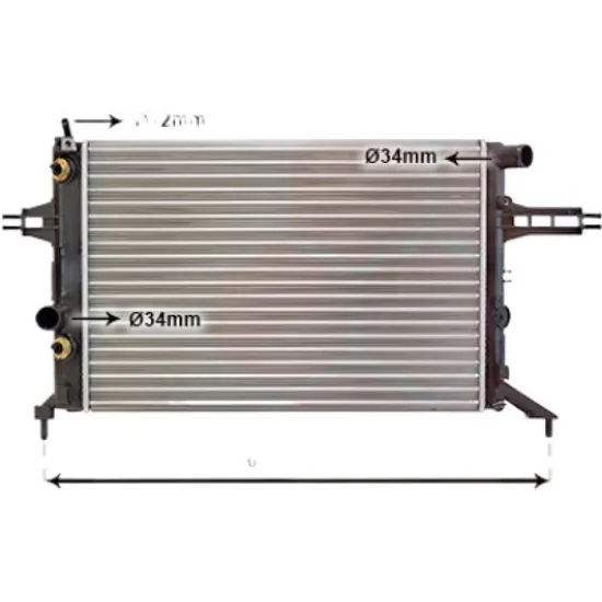 Radiator apa OPEL ZAFIRA A 1999->2005 1.6 LPG 74KW 101CP , pentru motor X 16 XEL, Z 16 XE perioada 1999 2000,2001,2002,2003,2004 2005