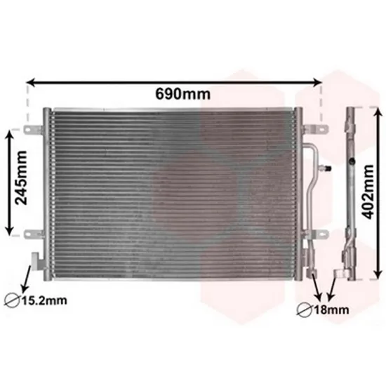 Radiator Aer Conditionat AUDI A4 8E2, B6 2000->2005 Radiator aer conditionat (56.7x40.2) 2003->2004 Perioada 2003 2004