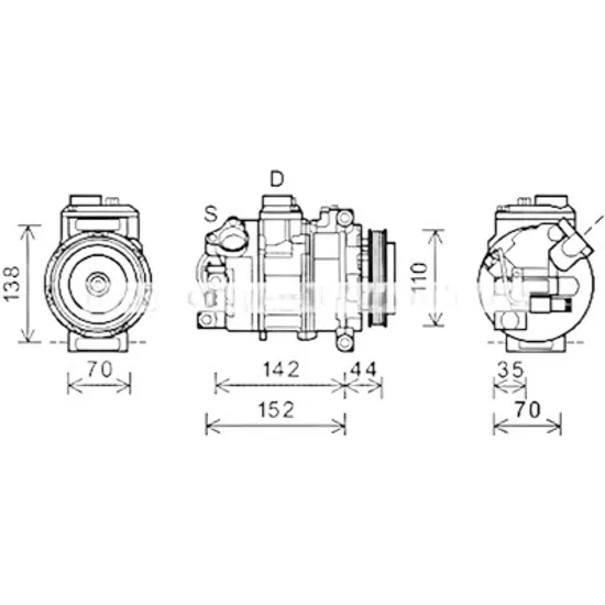 Compresor aer conditionat BMW X5 E70 2006->2013, X6 E71 2007->2014 pentru M, perioada 2009 2010 2011 2012 2013 2014