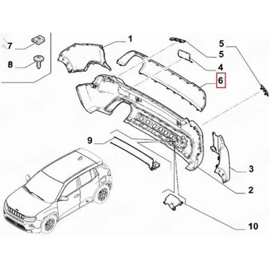 Spoiler Bara spate JEEP AVENGER 2022-> Spoiler Bara spate (gri inchis) (O) Perioada 2022 2023 2024 2025