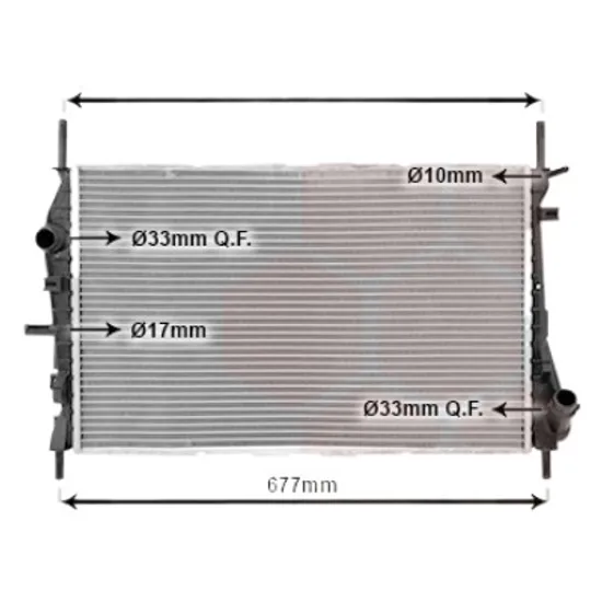 Radiator apa FORD MONDEO 3 2000->2007 pentru 2.0 16V TDDi / TDCi, perioada 2000 2001 2002 2003 2004 2005 2006 2007