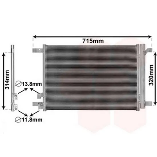 Radiator Aer Conditionat VW PASSAT B8 2014-> Radiator aer conditionat benzina/ diesel 54,2x39x1,6 Perioada 2014 2015 2016 2017 2018 2019