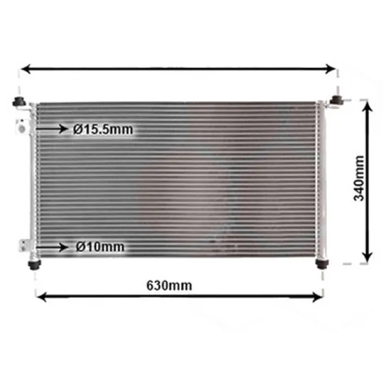 Radiator aer conditionat CHEVROLET AVEO SEDAN T250 2005-> 1.2 62KW 84CP , pentru motor LMU perioada 2008 2009,2010,2011,2012 2013