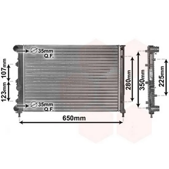 Radiator Motor ALFA ROMEO 147 2000->2010 Radiator apa pentru 1.6 - 2.0 TWINSPARK (58x41) Perioada 2001 2002 2003 2004 2005 2006 2007 2008 2009 2010