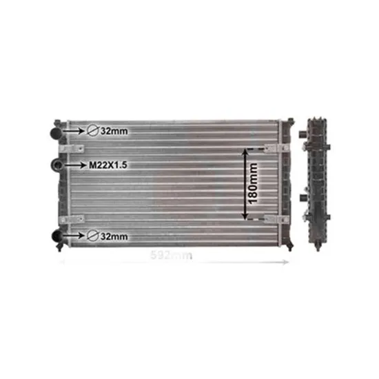 Radiator Motor VW POLO 6N2 1999->2001 Radiator apa pentru 1 4 - 1 6 benzina - 1 7 - 1 9SDi fara aer conditionat 52x32 Perioada 1995 1996 1997 1998 1999 2000 2001 2002