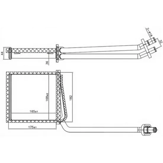 Radiator Incalzire MERCEDES VANEO 414 2002->2005 Calorifer +/-A/C (168x165) (NISSENS) Perioada 2002 2003 2004 2005