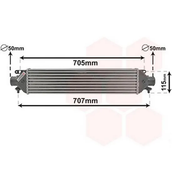Intercooler FIAT PUNTO EVO 199 2008-> Radiator intercooler benzina 1,3 - 1,6 - 1,9TD (57,2x13,2x53 Perioada 2008 2009 2010 2011 2012