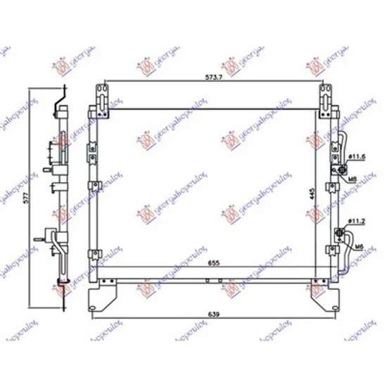 Radiator Aer Conditionat SSANGYONG REXTON 2 2002->2014 Radiator aer conditionat 2.7 Xdi diesel ->2006 (665x445x20) Perioada 2004 2005 2006 2007 2008 2009 2010