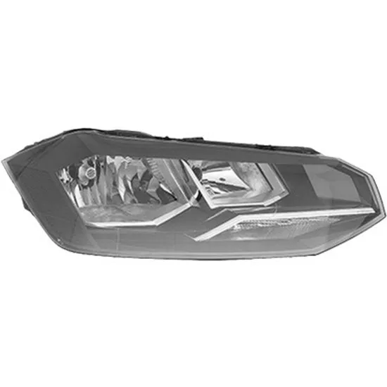 Far dreapta VW POLO 6 2017-> perioada 2017 2018 2019 2020 2021 cu motor reglaj, fara motor reglaj, semnal transparent, cu reglaj electric, cu bec H7/H7