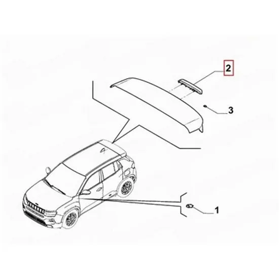 Stop Spate FIAT 600 2023-> Lampa stop suplimentara Perioada 2023 2024 2025