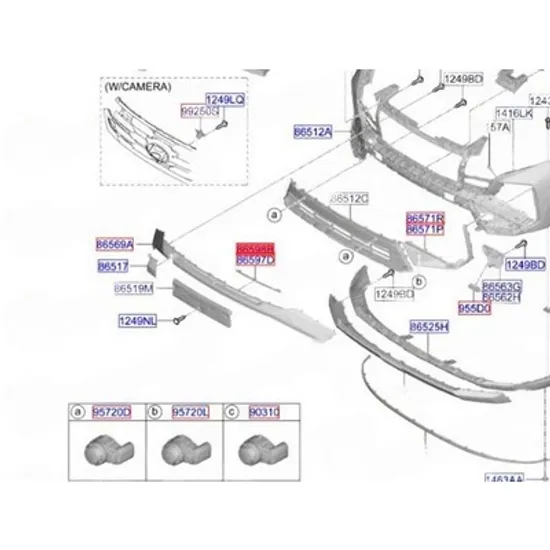Bandou bara fata HYUNDAI TUCSON 2020-> Bandou Bara fata (O) DREAPTA Perioada 2024 2025