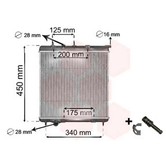 Radiator Motor PEUGEOT 208 1 2012->2018 Radiator apa pentru 1,4 - 1 6 VTi 38x41,5x18 Perioada 2012 2013 2014 2015 2016 2017 2018