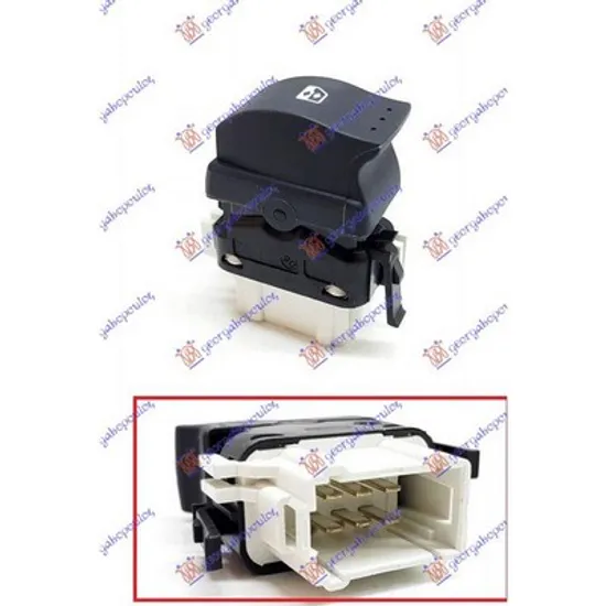 Butoane Usa RENAULT CLIO 2 1998->2012 Comutator usa fata/spate simplu 6 pini dreapta Perioada 1998 1999 2000 2001 2002 2003 2004 2005 2006 2007