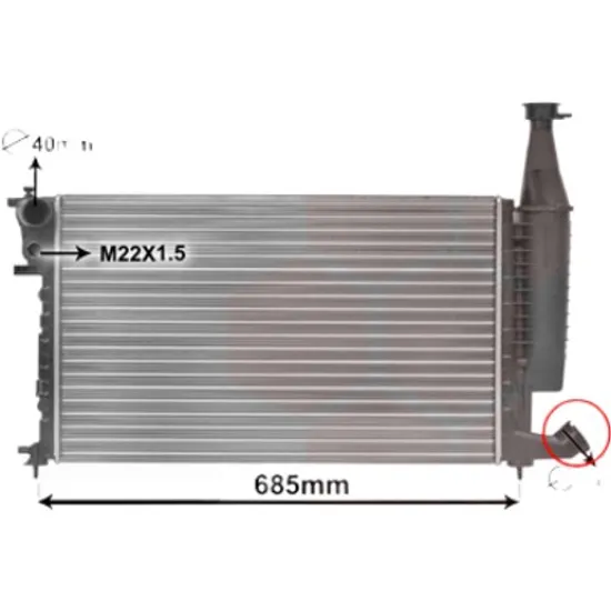Radiator apa PEUGEOT PARTNER 1996->2015, PARTNER 1996->2010 pentru 1.8, perioada 1997 1998 1999 2000 2001 2002