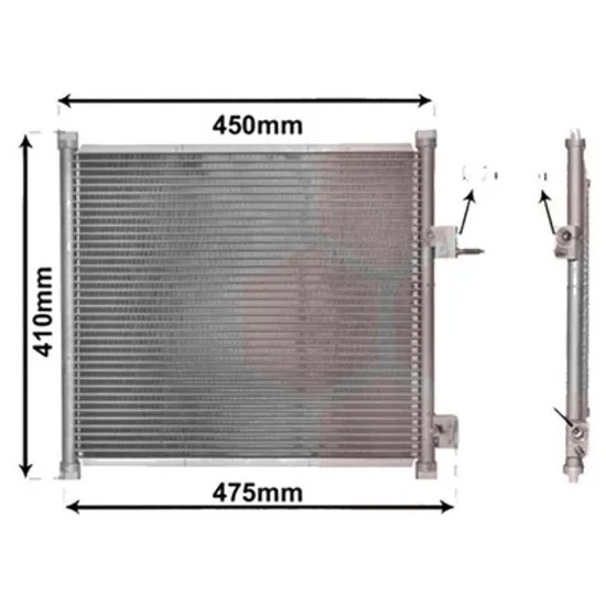 Radiator aer conditionat RENAULT LOGAN 1 2004->2013 1.6 64KW 87CP , pentru motor K7M 710 perioada 2004 2005,2006,2007,2008 2009