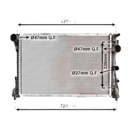 Radiator apa MERCEDES C-CLASS W204 2007->2014 pentru C 200 CDI, perioada 2011 2012 2013 2014