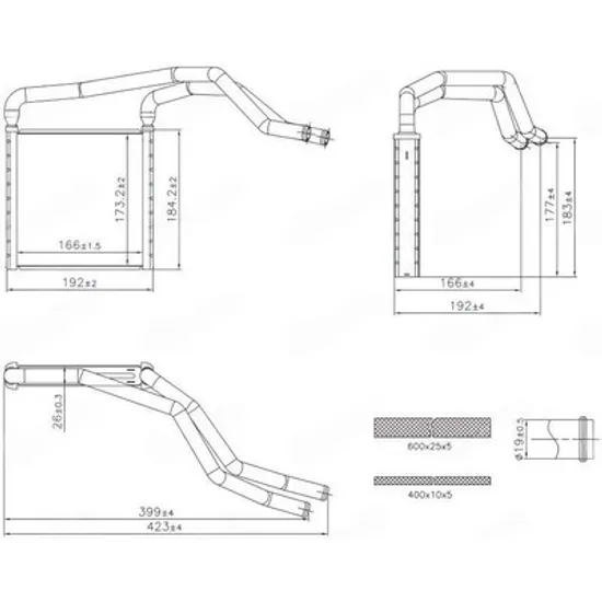 Radiator Incalzire KIA SOUL 2 2014->2019 Calorifer (166x173x26) Perioada 2013 2014 2015 2016