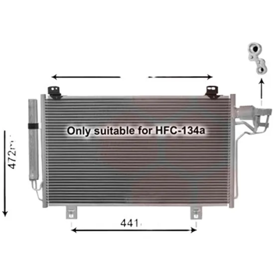 Radiator aer conditionat DACIA LODGY 2012-> 1.5 dCi 79KW 107CP , pentru motor K9K 846 perioada 2013 2014,2015,2016,2017 2018