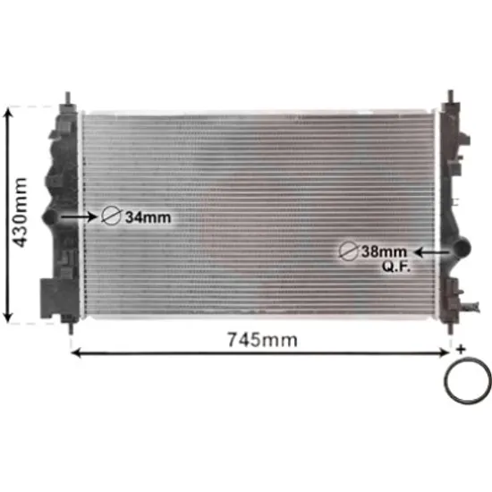 Radiator apa OPEL ZAFIRA C 2011->, ASTRA J GTC 2011->, ASTRA J 2009->2015 pentru 2.0 BiTurbo CDTI, perioada 2012 2013 2014 2015 2016 2017 2018
