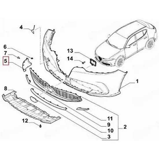 Scut Motor ALFA ROMEO TONALE 2022-> Scut bara lateral plastic (O) STANGA Perioada 2022 2023 2024 2025
