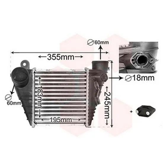Intercooler SEAT LEON 1999->2006 Radiator intercooler benzina/ diesel 18 3x19,5x8,5 18mm Perioada 1999 2000 2001 2002 2003 2004 2005 2006