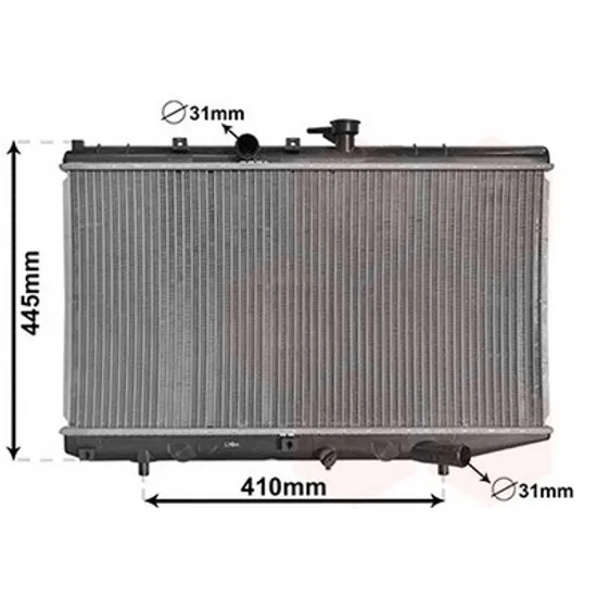 Radiator Motor KIA RIO 4 2000->2005 Radiator apa pentru 1,3i 8V - 1.5i 16V cu/fara aer conditionat (35x64,7) Perioada 2000 2001 2002 2003 2004 2005